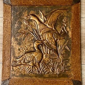 Vintage *1947* Mid Century Copper Embossed Flying Goose/Duck Wall Art- Handmade